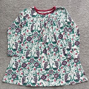 Tea Collection long-sleeved dress - peacocks and flowers!